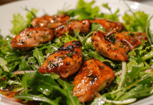 Culinarx Braised Chicken Stomachs As A Green Salad Topping